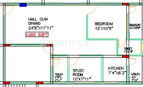 Vandana Flora (2BHK+2T (1,286 sq ft) 1286 sq ft) Vandana Flora (2BHK+2T (1,286 sq ft) 1286 sq ft)