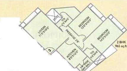 GHP Whispering Woods (2BHK+2T (965 sq ft) 965 sq ft) GHP Whispering Woods (2BHK+2T (965 sq ft) 965 sq ft)