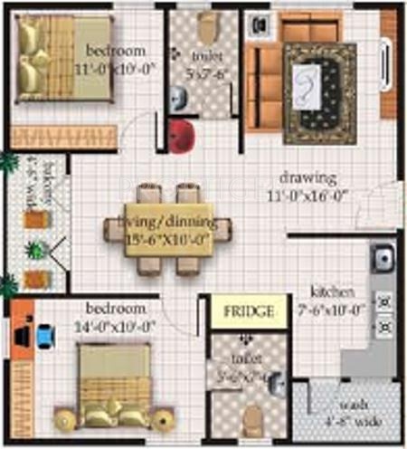 CBR Prakruthi (2BHK+2T (1,108 sq ft) 1108 sq ft) CBR Prakruthi (2BHK+2T (1,108 sq ft) 1108 sq ft)