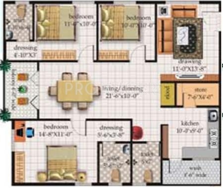 CBR Prakruthi (3BHK+3T (1,519 sq ft) Pooja Room 1519 sq ft) CBR Prakruthi (3BHK+3T (1,519 sq ft) Pooja Room 1519 sq ft)