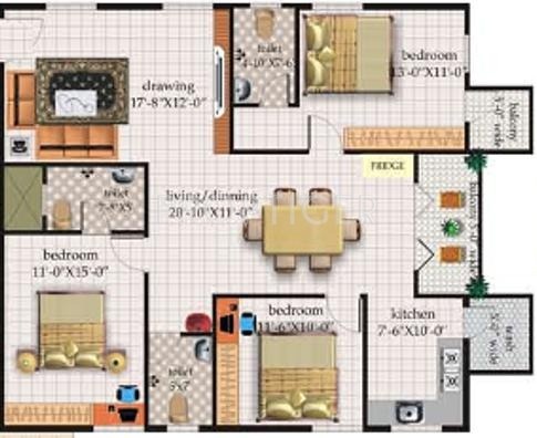 CBR Prakruthi (3BHK+3T (1,592 sq ft) 1592 sq ft) CBR Prakruthi (3BHK+3T (1,592 sq ft) 1592 sq ft)