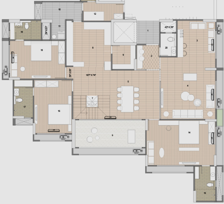  vista Floor Plan Lower Level Penthouse Plan
