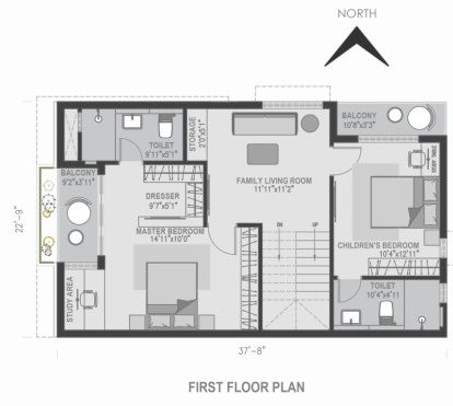  urbando kosmos solaris villa Floor Plan First Floor Plan