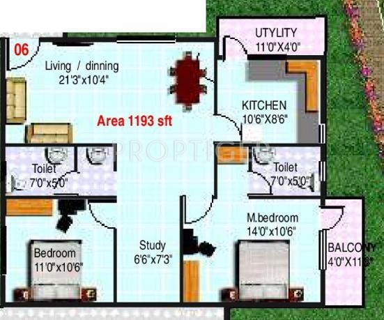 Vandana Pearls (2BHK+2T (1,193 sq ft) Study Room 1193 sq ft) Vandana Pearls (2BHK+2T (1,193 sq ft) Study Room 1193 sq ft)