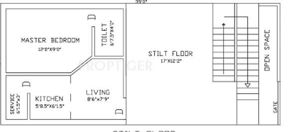 Priams Nagam Flats Floor Plan (1BHK+1T)