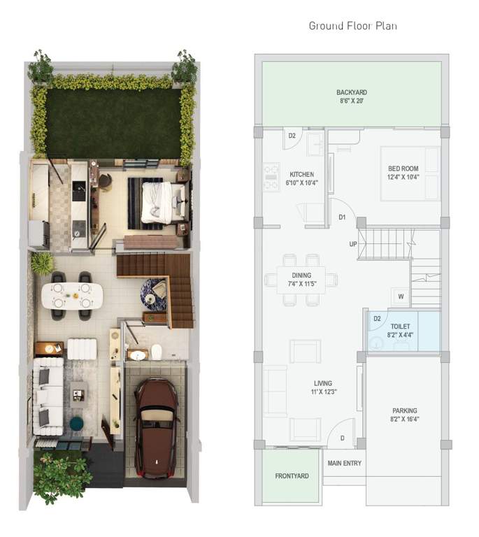  gulmohar Floor Plan Ground Floor Plan