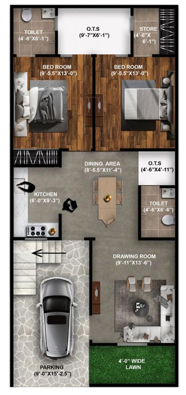  paradise phase 1 Floor Plan Ground Floor Plan
