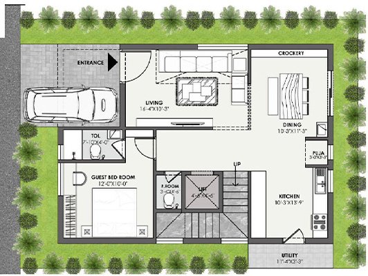  nandan emerald Floor Plan Ground Floor Plan