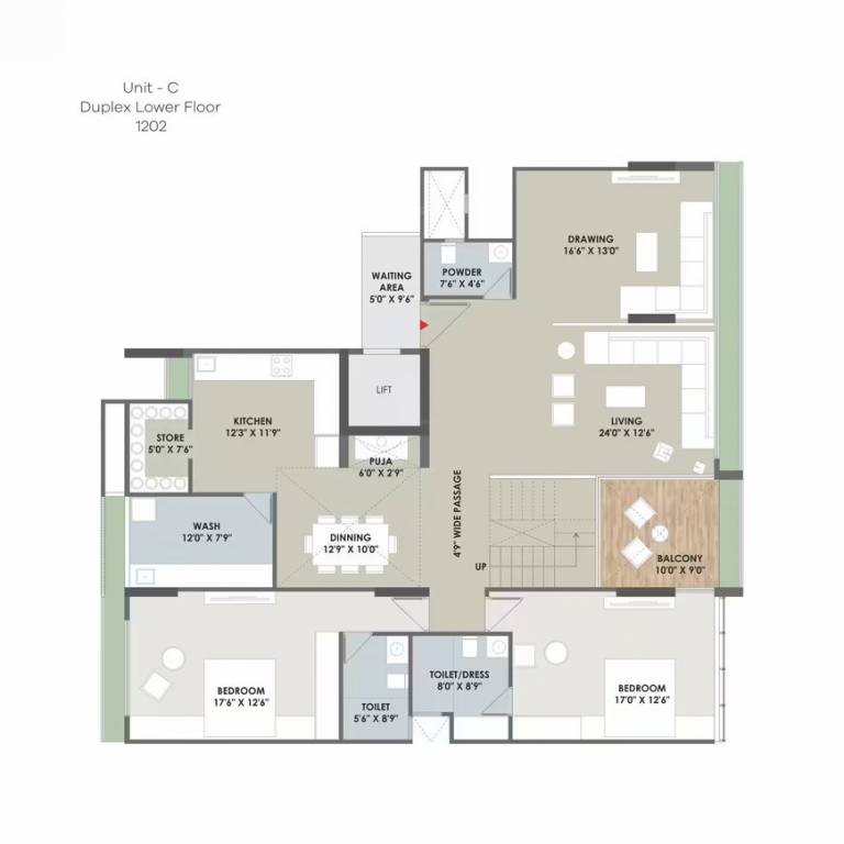  eminence 96 Floor Plan Lower Level Duplex Plan