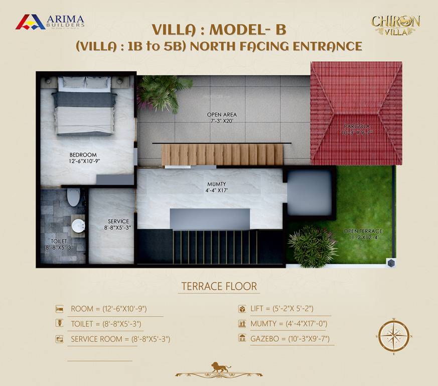  chiron villa Floor Plan Terrace Floor Plan