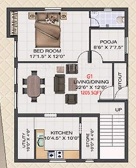 JHL Sri Raksha (4BHK+4T (2,730 sq ft)   Pooja Room 2730 sq ft)