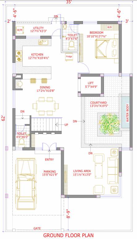 villa Floor Plan Ground Floor Plan