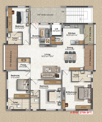  vaasavi brundavanam iii Floor Plan Floor Plan
