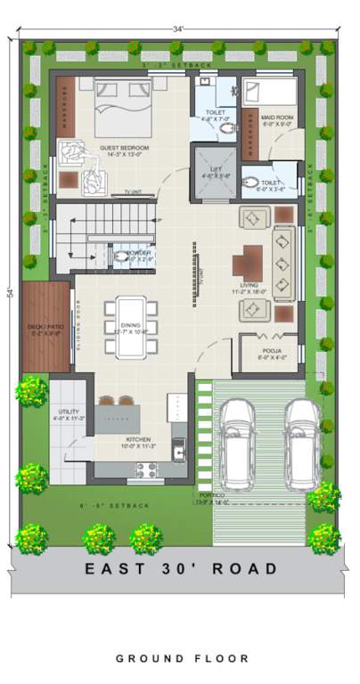  aurum luxury triplex villas Floor Plan Ground Floor Plan