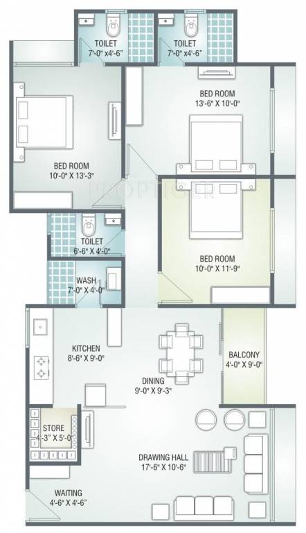 Vyapti Vandemataram Prime (3BHK+3T (1,269 sq ft) 1269 sq ft)