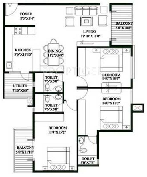 MV MV Royal Homes (3BHK+3T (1,730 sq ft) 1730 sq ft)