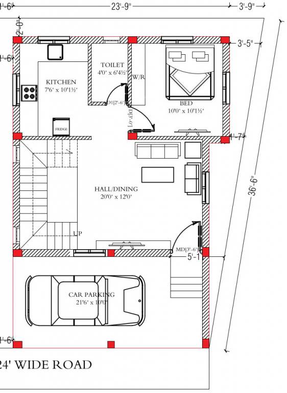  mc vishnu villas Floor Plan Ground Floor Plan