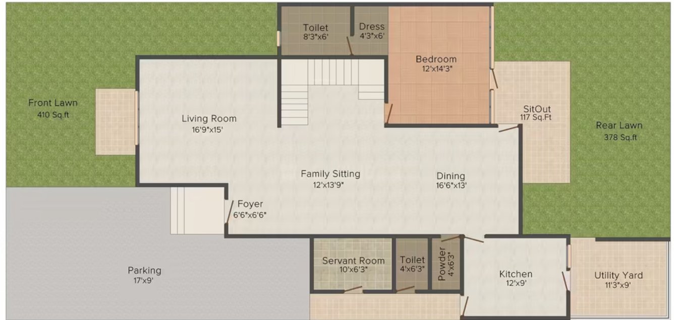 villas Floor Plan Ground Floor Plan