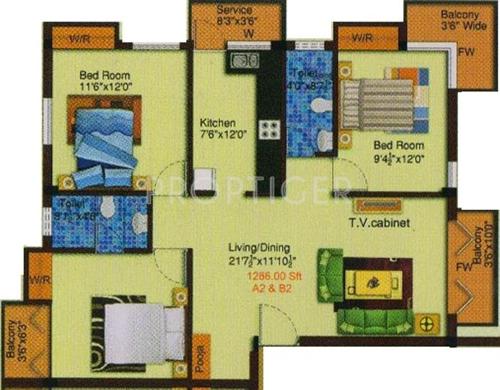 JHL Kamadhenu Enclave (3BHK+2T (1,286 sq ft) Pooja Room 1286 sq ft) JHL Kamadhenu Enclave (3BHK+2T (1,286 sq ft) Pooja Room 1286 sq ft)