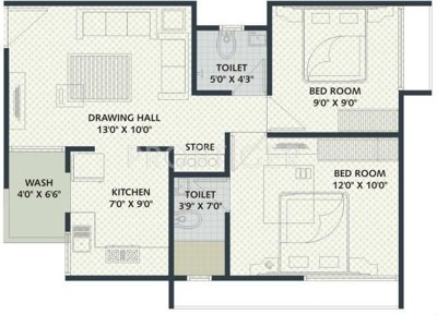 Shilp Enclave (2BHK+2T (864 sq ft) 864 sq ft)