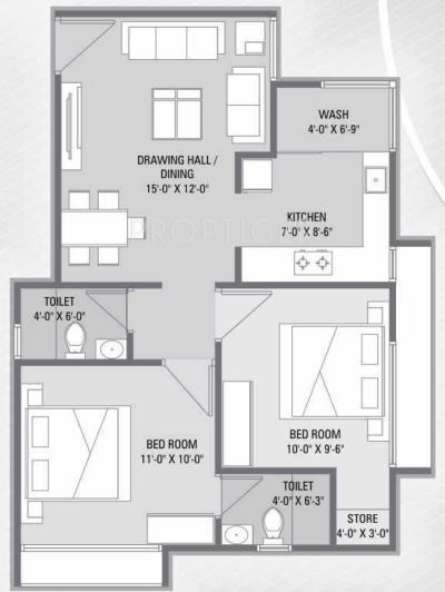 Shilp Solace (2BHK+2T (954 sq ft) 954 sq ft)
