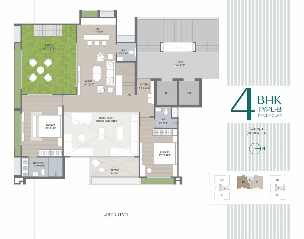 Upper Level Penthouse Plan eliseo ii Floor Plan Upper Level Penthouse Plan