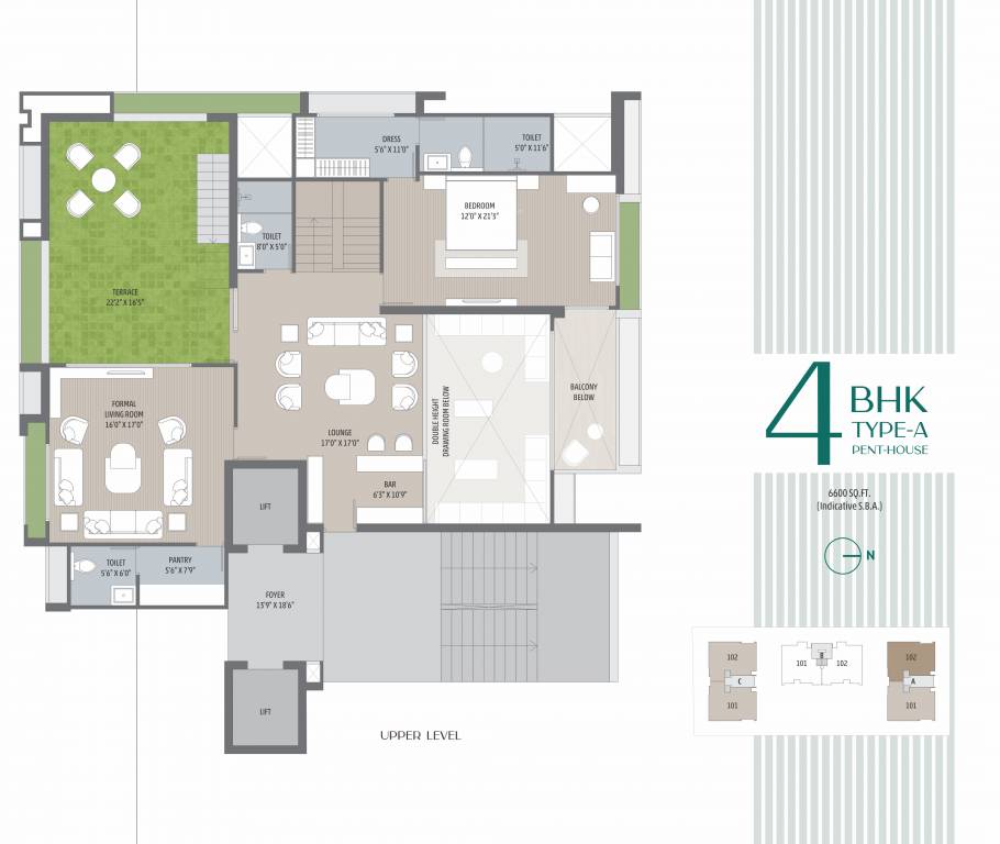 Upper Level Penthouse Plan eliseo ii Floor Plan Upper Level Penthouse Plan