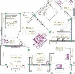 Real Daffodils (3BHK+2T (1,150 sq ft) 1150 sq ft)