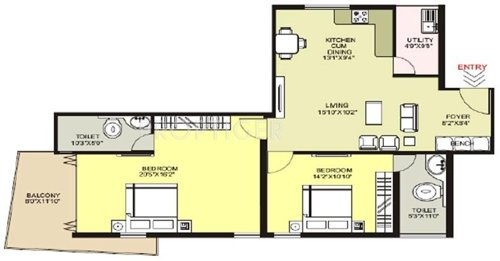 Moham Meridies (2BHK+2T (1,319 sq ft) 1319 sq ft) Moham Meridies (2BHK+2T (1,319 sq ft) 1319 sq ft)