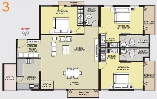 Moham Meridies (3BHK+3T (1,792 sq ft) Pooja Room 1792 sq ft) Moham Meridies (3BHK+3T (1,792 sq ft) Pooja Room 1792 sq ft)