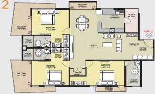 Moham Meridies (3BHK+3T (1,954 sq ft) Pooja Room 1954 sq ft) Moham Meridies (3BHK+3T (1,954 sq ft) Pooja Room 1954 sq ft)