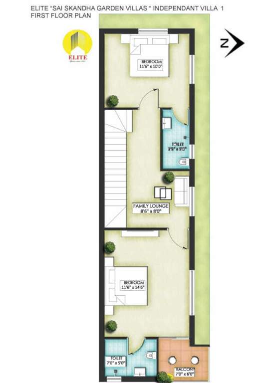 sai skandha garden villas Floor Plan First Floor Plan