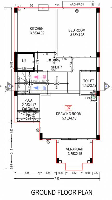  apricity bungalows Floor Plan Ground Floor Plan