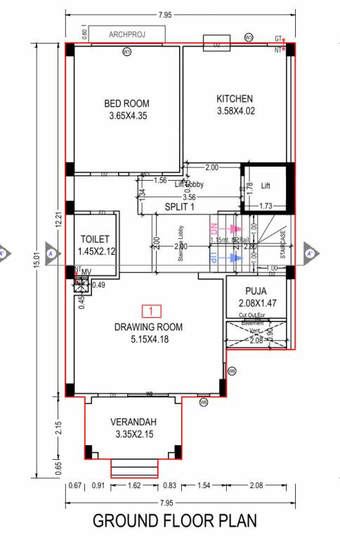  apricity bungalows Floor Plan Ground Floor Plan