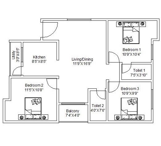  phoenix Floor Plan Upper Level Duplex Plan