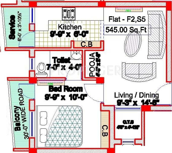 Sai Satcharita (1BHK+1T (545 sq ft)   Pooja Room 545 sq ft)