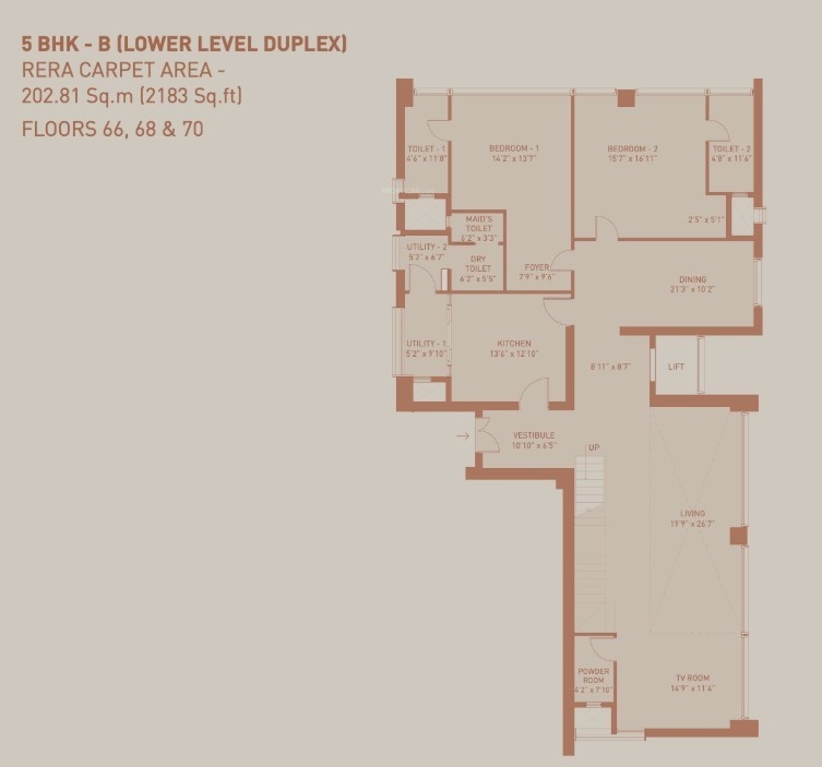 niyaara Floor Plan Lower Level Duplex Plan
