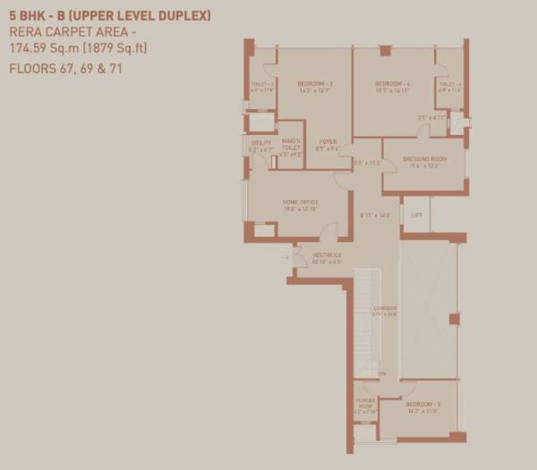  niyaara Floor Plan Upper Level Duplex Plan