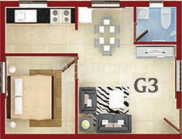 Aurris Bellezza (1BHK+1T (546 sq ft) 546 sq ft)