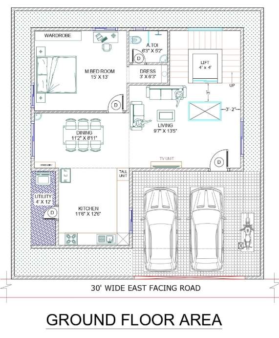  royal beach villas Floor Plan Ground Floor Plan