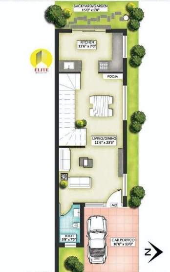  sai skandha garden villas Floor Plan Ground Floor Plan