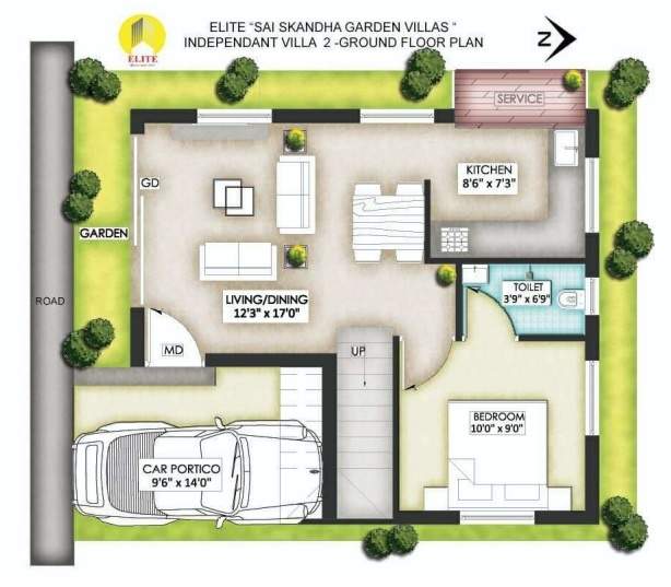  sai skandha garden villas Floor Plan Ground Floor Plan