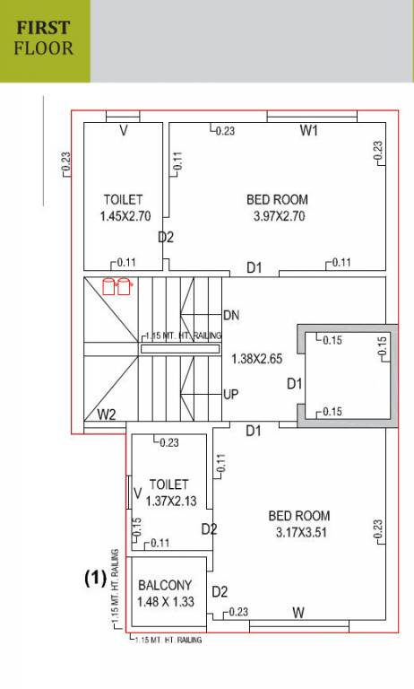  pratham villa Floor Plan First Floor Plan