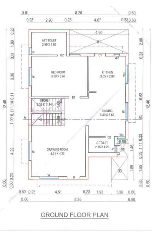  vrundavan greens Floor Plan Ground Floor Plan