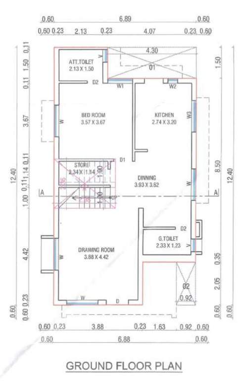  vrundavan greens Floor Plan Ground Floor Plan