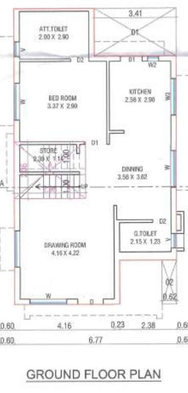  vrundavan greens Floor Plan Ground Floor Plan