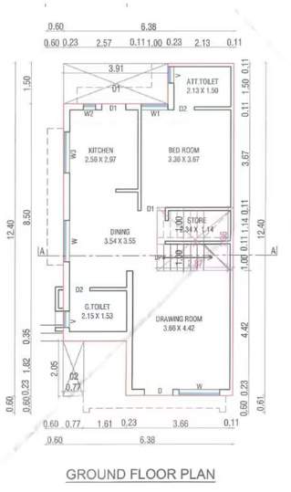  vrundavan greens Floor Plan Ground Floor Plan
