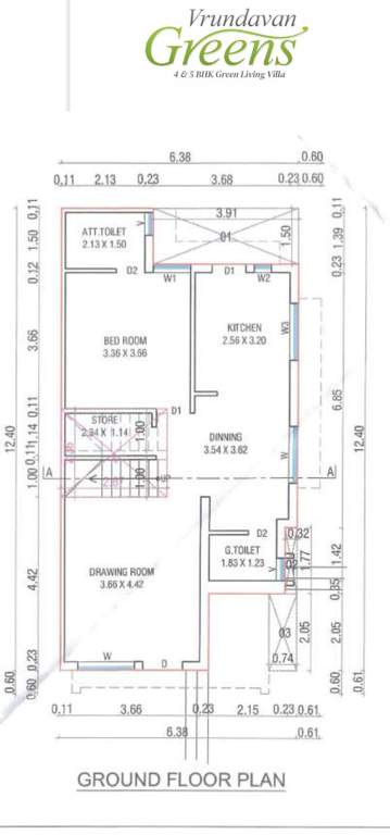  vrundavan greens Floor Plan Ground Floor Plan