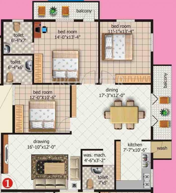 MC Jyothi Enclave (3BHK+3T (1,594 sq ft) 1594 sq ft)