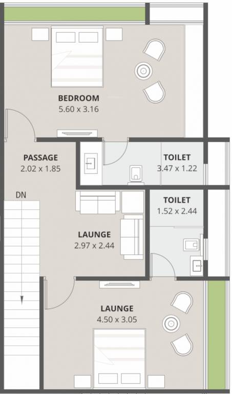  1seven Floor Plan Upper Level Duplex Plan